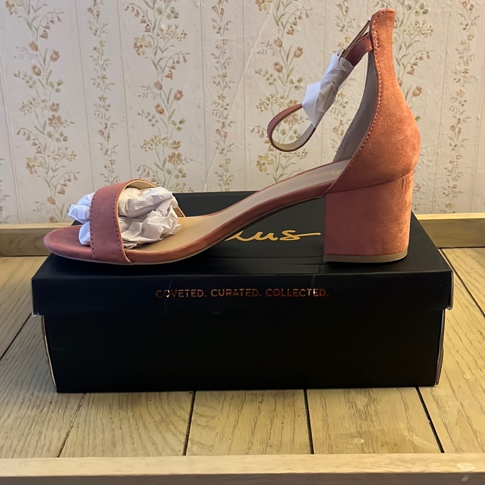 Lulus Harper Heel. Rusty Rose Suede Ankle Strap Heel.